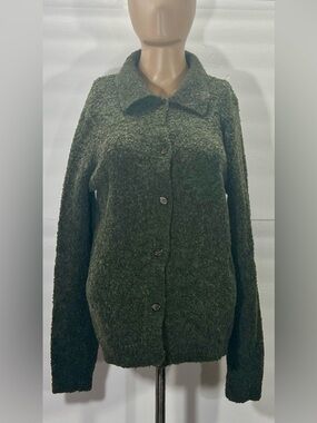 Crate&Barrel Olive Green Teddy Button-Up Jacket